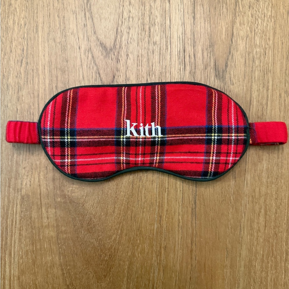 Kith Red Plaid Sleep Mask